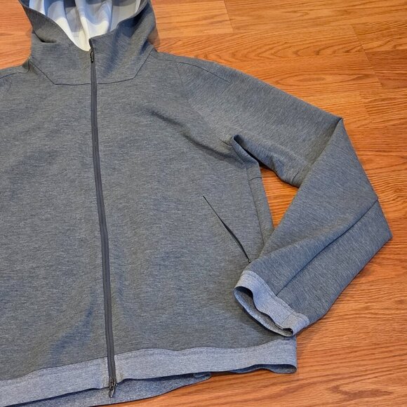 Lululemon Jacket Men's Medium Full Zip Active Hooded Gray Thermo Running Gym - Picture 3 of 15